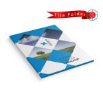 Custom Professional Presentation File Folder – Blue & White Geometric Edition