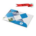 Custom Professional Presentation File Folder – Blue & White Geometric Edition