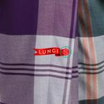Premium Cotton Check Lungi – Sophisticated Purple & Slate Grey Edition